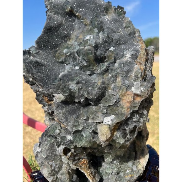 XL Sugar Fluorite Specimen w/Calcite - Picture 10 of 11